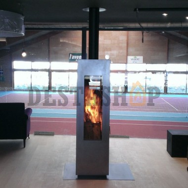 Печь отопительная Concept Feuer Matrix, черная/дверь нерж.сталь, поворотная