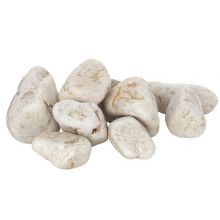 Камень белый Кварц отборный шлифованный ведро 10 кг