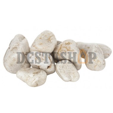 Камень белый Кварц отборный шлифованный ведро 10 кг Доставка по РФ
