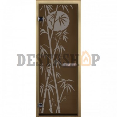 Дверь для бани стеклянная LK ДС бронза рис. бамбук Доставка по РФ