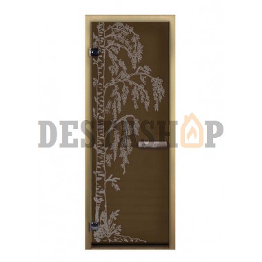 Дверь для бани стеклянная LK ДС бронза рис. берёзка Характеристики