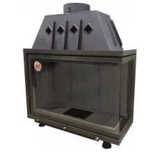 Каминная топка EcoKamin Альфа 1000 два стекла, черный шамот
