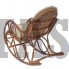 Кресло качалка с подножкой из ротанга - коньяк Доставка по РФ