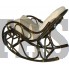 Кресло качалка из ротанга с подножкой - олива Скидка