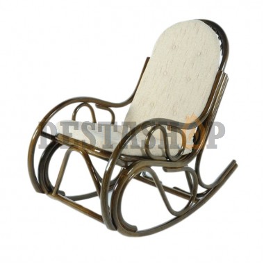 Кресло качалка из ротанга с подножкой - олива