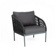 Кресло Канны темно-серое плетеное из синтетического волокна 