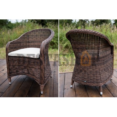 Кресло Равенна коричневое из искусственного ротанга Характеристики