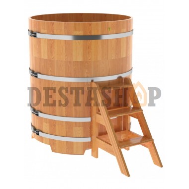 Купель для бани и сауны Bentwood круглая из сращенных ламелей лиственницы (D=1,17 H=1,4)
