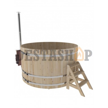 Купель для бани и сауны Bentwood с подогревом (D=2,1 H=1,2) c наружной печкой, стандарт