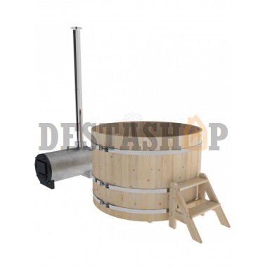 Купель для бани и сауны Bentwood с подогревом (D=1,5 H=1,0) с наружной печкой, стандарт