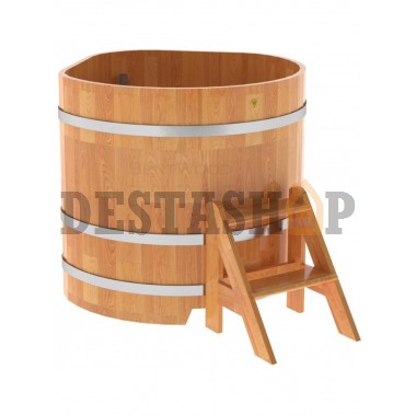 Купель для бани и сауны Bentwood угловая из сращенных ламелей лиственницы (1,10Х1,10 H=1,0)