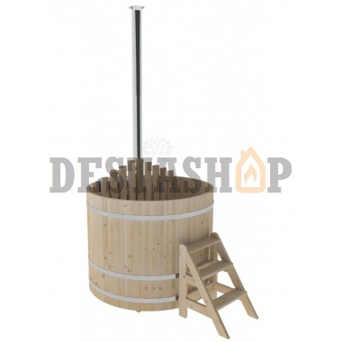 Купель для бани и сауны Bentwood с подогревом (D=1,5 H=1,2) c внутренней печкой, стандарт