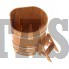 Купель для бани и сауны Bentwood угловая из сращенных ламелей лиственницы (1,10Х1,10 H=1,0) Доставка по РФ