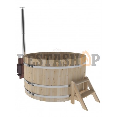 Купель для бани и сауны Bentwood с подогревом (D=1,8 H=1,0) c наружной печкой, стандарт