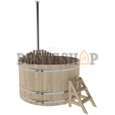 Купель для бани и сауны Bentwood с подогревом (D=2,1 H=1,2) c внутренней печкой, стандарт