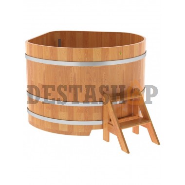 Купель для бани и сауны Bentwood угловая из сращенных ламелей лиственницы (1,53Х1,53 H=1,0)