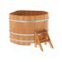 Купель для бани и сауны Bentwood угловая из сращенных ламелей лиственницы (1,53Х1,53 H=1,0)