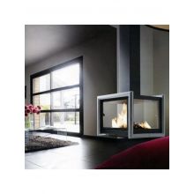 Камин Don-Bar Optio Central black, с асимметричной серебряной рамкой, h-7.3m Камин Don-Bar Optio Central black, с асимметричной серебряной рамкой, h-7.3m