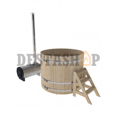 Купель для бани и сауны Bentwood с подогревом (D=1,5 H=1,2) с наружной печкой, стандарт