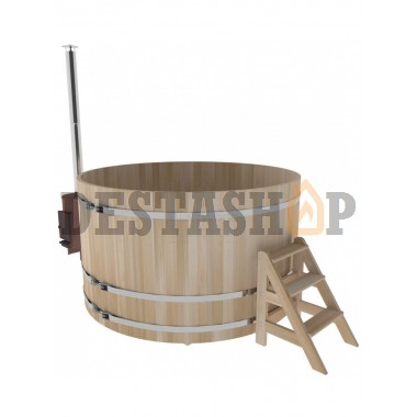 Купель для бани и сауны Bentwood с подогревом (D=2,1 H=1,2) c наружной печкой, премиум
