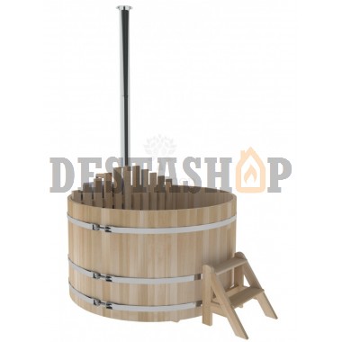 Купель для бани и сауны Bentwood с подогревом (D=1,8 H=1,0) c внутренней печкой, премиум