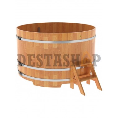 Купель для бани и сауны Bentwood круглая из сращенных ламелей лиственницы (D=1,80 H=1,1)