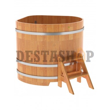 Купель для бани и сауны Bentwood угловая из сращенных ламелей лиственницы (1,31Х1,31 H=1,1)