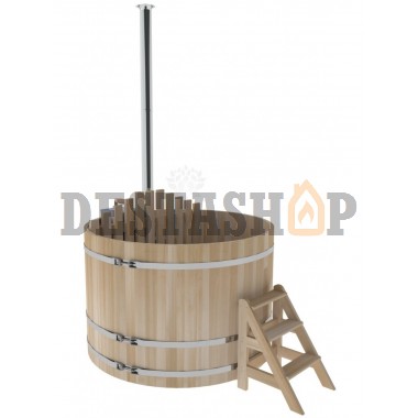 Купель для бани и сауны Bentwood с подогревом (D=1,8 H=1,2) c внутренней печкой, премиум