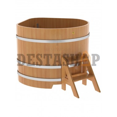 Купель для бани и сауны Bentwood угловая из лиственницы (1,31Х1,31 H=1,0)