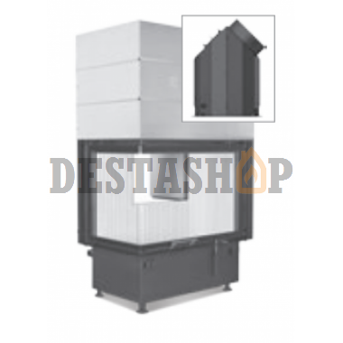 Каминная топка Hoxter ECKA 76/45/57ha стальной теплообменник 45°