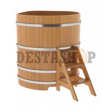 Купель для бани и сауны Bentwood угловая из лиственницы (1,31Х1,31 H=1,40)