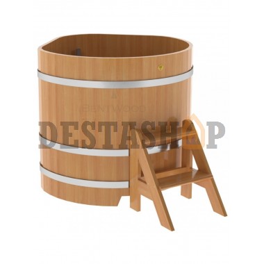 Купель для бани и сауны Bentwood угловая из лиственницы (1,10Х1,10 H=1,0)