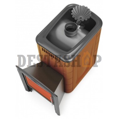 Дровяная печь для бани Термофор Ангара 2012 Inox Витра ЗК терракота