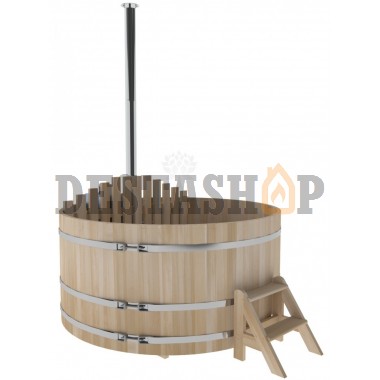 Купель для бани и сауны Bentwood с подогревом (D=2,1 H=1,0) c внутренней печкой, премиум