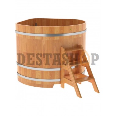 Купель для бани и сауны Bentwood угловая из сращенных ламелей лиственницы (1,53Х1,53 H=1,2)