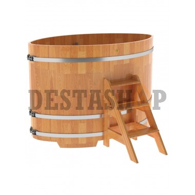 Купель для бани и сауны Bentwood овальная из сращенных ламелей лиственницы (1,08Х1,75 H=1,2)