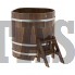 Купель для бани и сауны Bentwood угловая из сращенных ламелей лиственницы (1,10Х1,10 H=1,1)