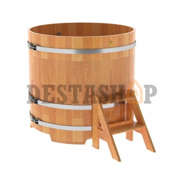 Купель для бани и сауны Bentwood круглая из сращенных ламелей лиственницы (D=1,17 H=1,1)