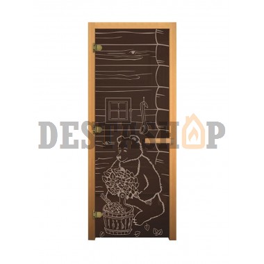 Дверь для бани/сауны LK ДС Бронза Матовая "Мишка" 1900х700мм Характеристики