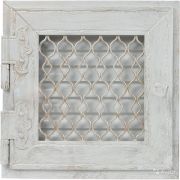 Решетка Kratki ретро белая с открывающейся дверкой 22x22 Решетка Kratki ретро белая с открывающейся дверкой 22x22