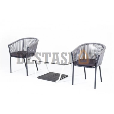 Комплект мебели на 2 персоны Марсель светло-серый Характеристики