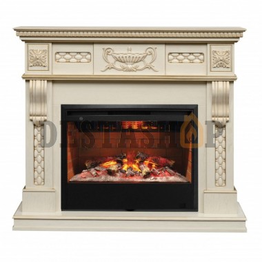 Каминокомплект RealFlame Corsica Lux WT с Helios 26 3D (цвет белый дуб с патиной)