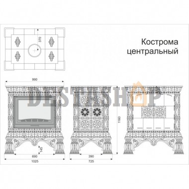 Каминная облицовка КимрПечь Кострома центральная Январь