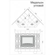 Каминная облицовка КимрПечь Медальон угловая Малахит